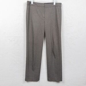 TALBOTS Herringbone Straight Leg Knit Jersey Stretchy‎ Gray Career Italy Sz 10